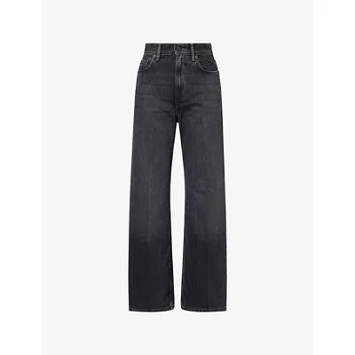 Acne Studios Womens Black 2022 Vintage Wide-leg Denim Jeans In Blue