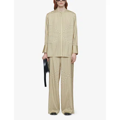 Joseph Athena Striped Silk-blend Shirt In Neutral