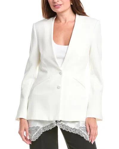Simkhai Allie Crepe Combo Basque Jacket In White