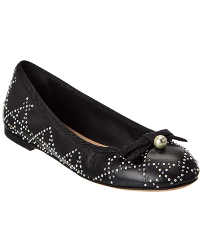 Dior Leather Ballerina Flat In Black