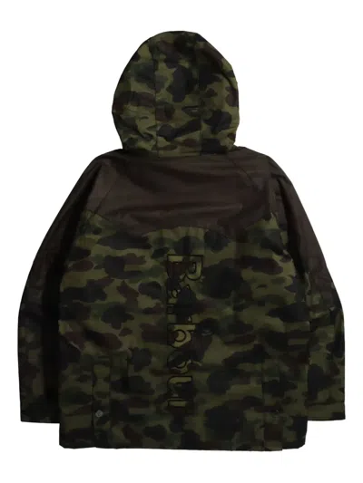 A Bathing Ape Camouflage-pattern Hooded Jacket In Black
