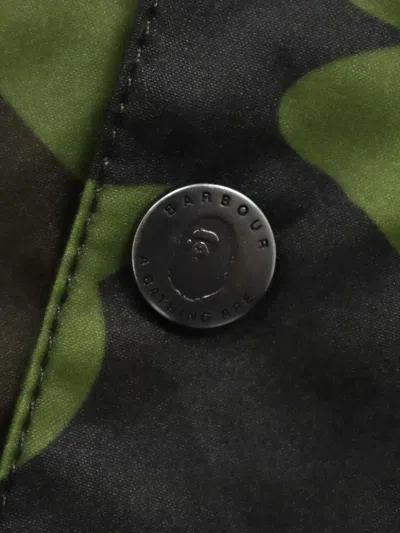 A Bathing Ape Camouflage-pattern Hooded Jacket In Black
