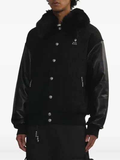Bape Trimmed-collar Bomber Jacket In Black