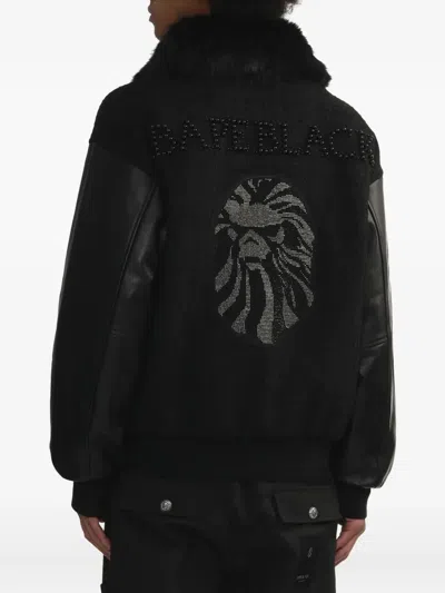 Bape Trimmed-collar Bomber Jacket In Black
