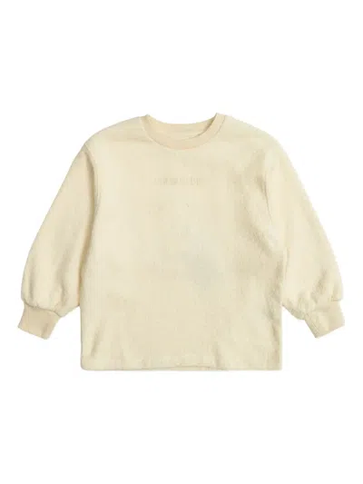 American Vintage Bobypark Embroidered Fleece Sweatshirt In Neutral