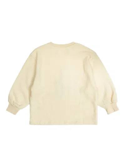 American Vintage Bobypark Embroidered Fleece Sweatshirt In Neutral