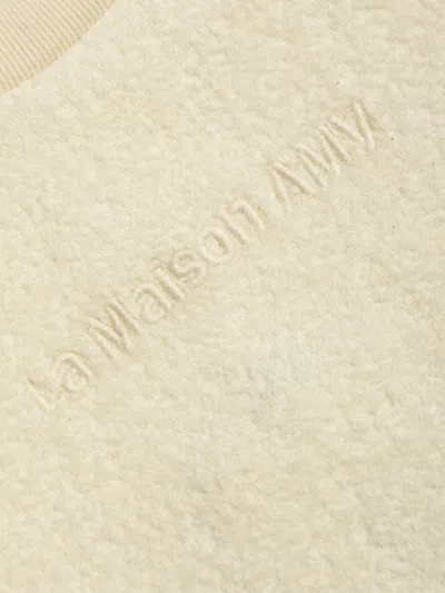 American Vintage Bobypark Embroidered Fleece Sweatshirt In Neutral