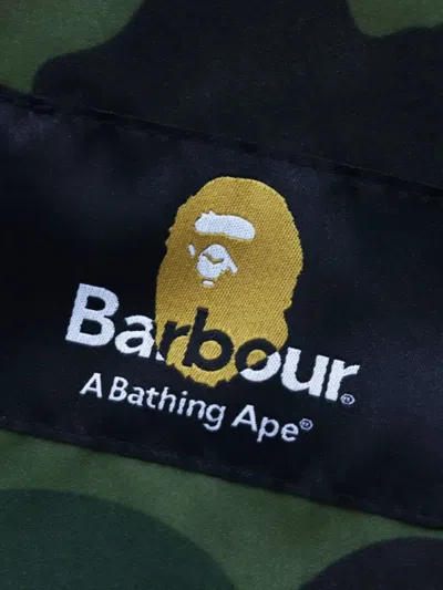 A Bathing Ape Camouflage-patterned Buttoned Jacket In Green