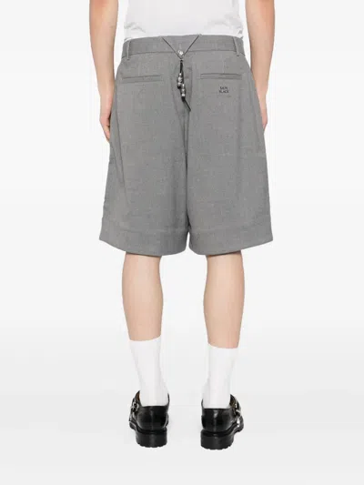 Bape Embroidered-logo Shorts In Gray
