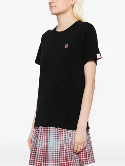 Fingercroxx Embroidered-logo Patch T-shirt In Black