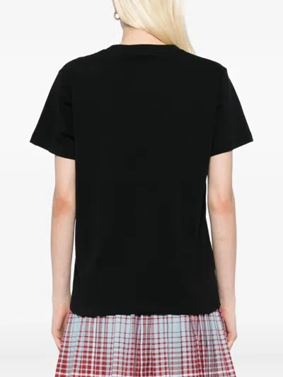 Fingercroxx Embroidered-logo Patch T-shirt In Black