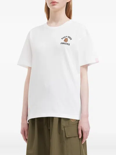 Fingercroxx Logo-print T-shirt In White