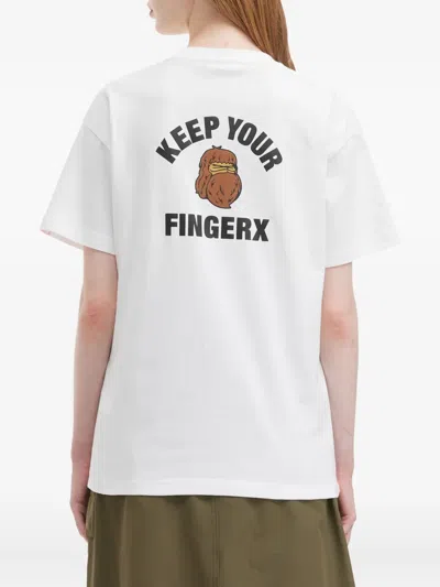 Fingercroxx Logo-print T-shirt In White