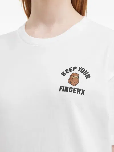 Fingercroxx Logo-print T-shirt In White