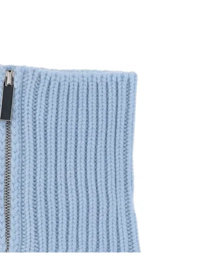 Sa Su Phi Cashmere Knit Cashmere Collar Scarf In Blue