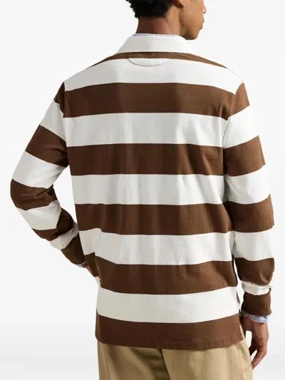 Polo Ralph Lauren Structured Fit Rugby Polo With Traditional Collar In Brown