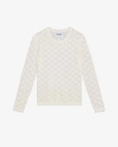 Isabel Marant Étoile Obeline Perforated Alpaca Blend Sweater In Neutral