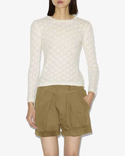 Isabel Marant Étoile Obeline Perforated Alpaca Blend Sweater In Neutral
