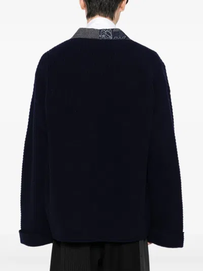 Bape Patchwork Cardigan In Blue