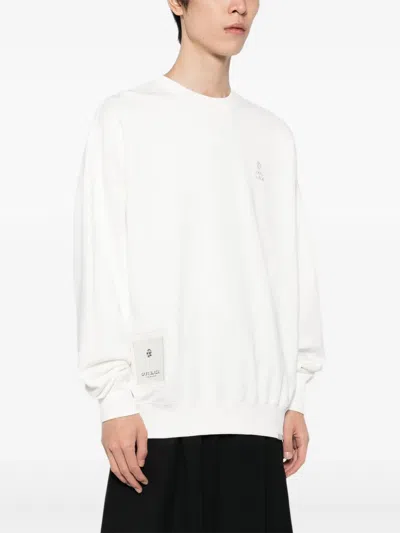 Bape Logo-embroidered Sweatshirt In Neutral