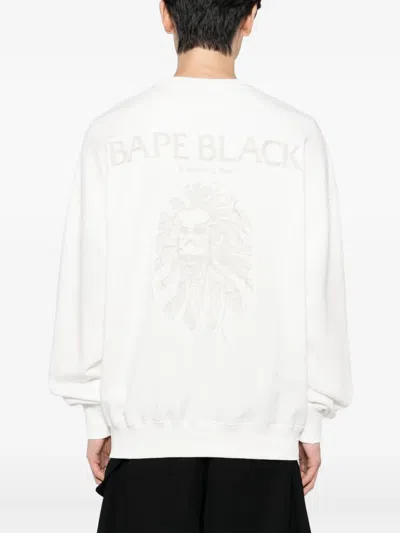 Bape Logo-embroidered Sweatshirt In Neutral