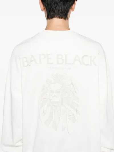 Bape Logo-embroidered Sweatshirt In Neutral