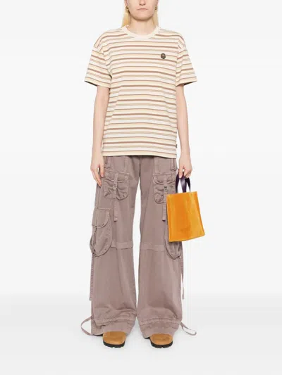 Fingercroxx Horizontal-striped T-shirt In Neutral