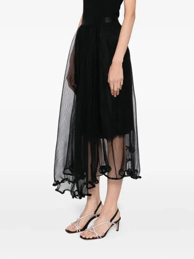 Jnby Pleated A-shaped Skirt In Black