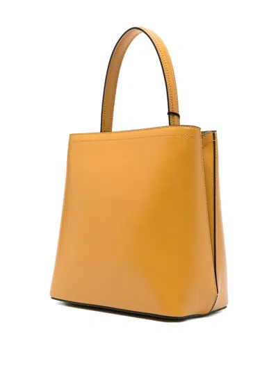 Twinset Twin-set Structured Tote Bag With Polished Hardware And Versatile Straps In Yellow