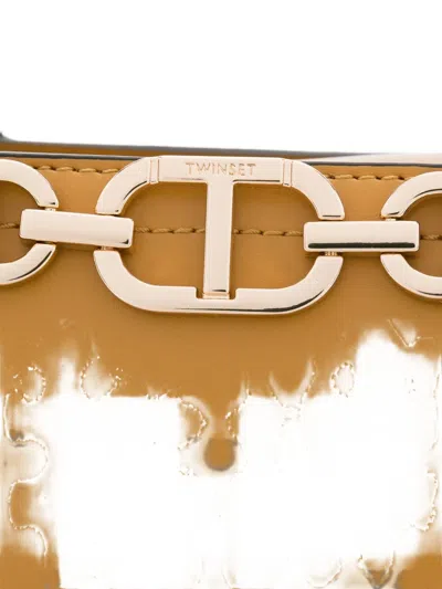 Twinset Twin-set Structured Tote Bag With Polished Hardware And Versatile Straps In Yellow