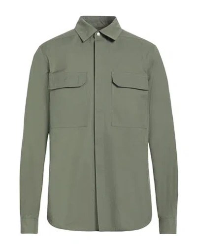 Rick Owens Structured Leather Jacket With Button-down Front In Green