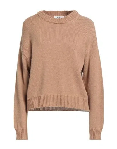 Alpha Studio Woman Sweater Camel Size 10 Merino Wool In Neutral