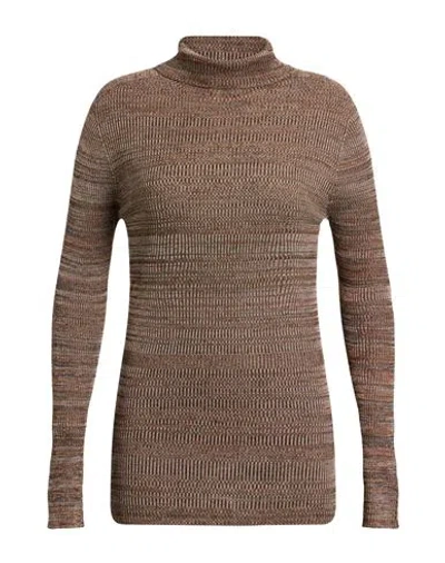 Rier Woman Turtleneck Brown Size L Silk