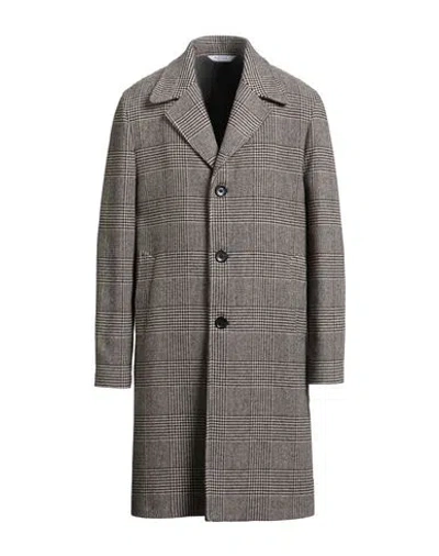 Bottega Martinese Man Coat Brown Size 40 Wool, Cotton, Synthetic Fibers, Mohair Wool, Silk In Gray