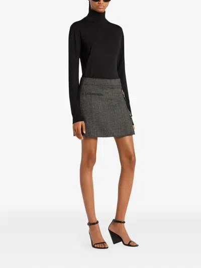 Courrèges Miniskirt With Belt In Gray
