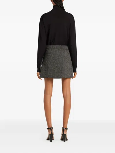 Courrèges Miniskirt With Belt In Gray