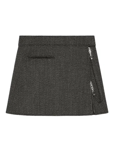 Courrèges Miniskirt With Belt In Gray