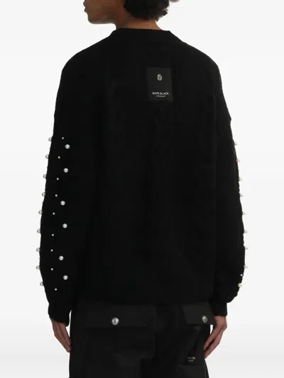 缀饰粗绞花针织开衫