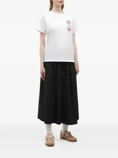 Fingercroxx Embroidered-patch T-shirt In White