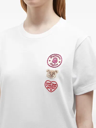 Fingercroxx Embroidered-patch T-shirt In White