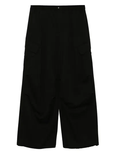 Croquis Wide-leg Cargo Trousers In Black
