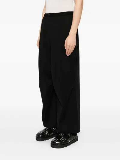 Croquis Wide-leg Cargo Trousers In Black