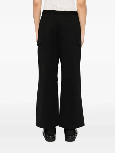 Croquis Wide-leg Cargo Trousers In Black