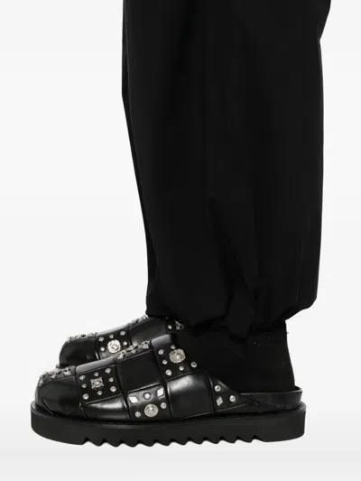 Croquis Wide-leg Cargo Trousers In Black