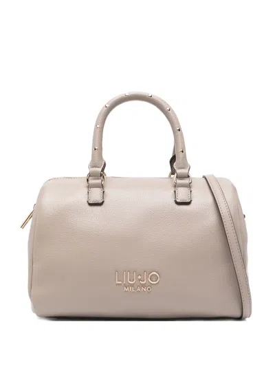 Liu •jo Cross-body Satchel Featuring Studded Handles In Neutral