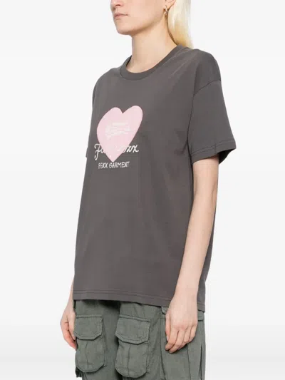 Fingercroxx Heart Patch T-shirt In Brown