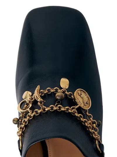 Chloé 80mm Charm-embellished Heeled Mules In Black