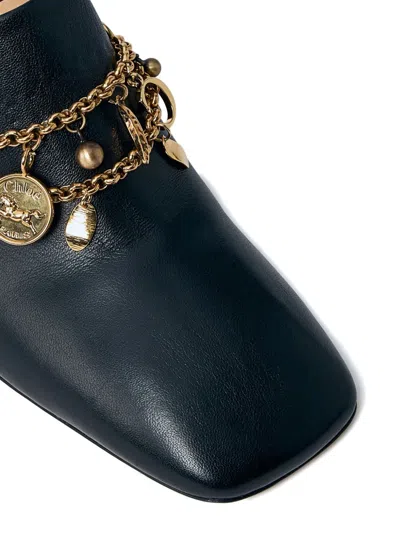 Chloé 80mm Charm-embellished Heeled Mules In Black
