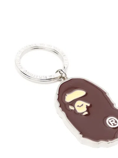 A Bathing Ape Ape Head Keyring In White