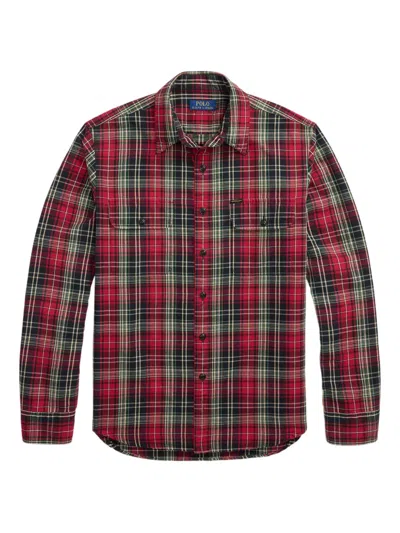 Polo Ralph Lauren Long Sleeve Checkered Sport Shirt In Red